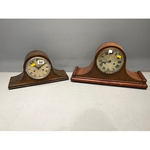 94 - 2 Oak napoleon clocks