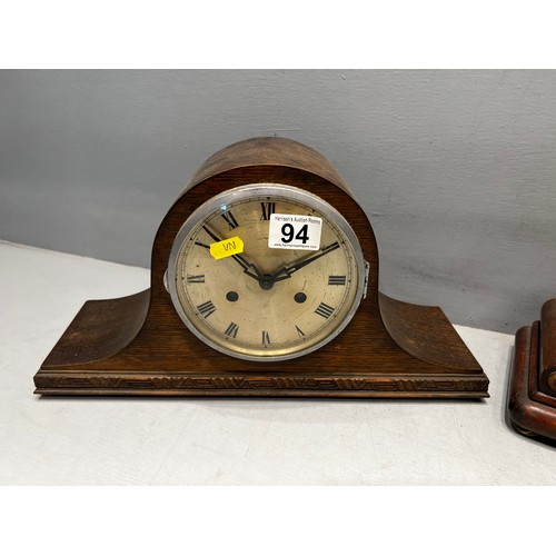 94 - 2 Oak napoleon clocks