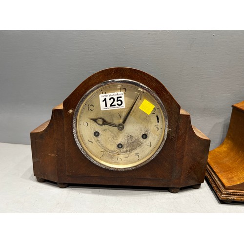 125 - 2 Oak mantle clocks