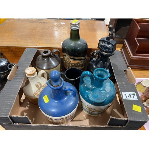 147 - Box vintage decanters