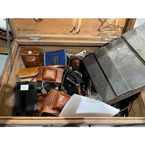 151 - WW2 Wooden trunk & contents