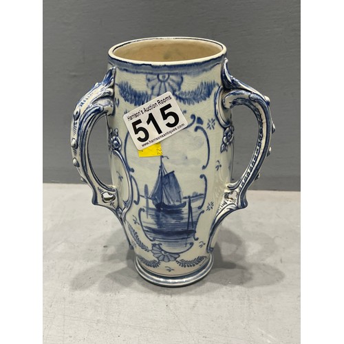 515 - Delf royal bonn 3 handled vase