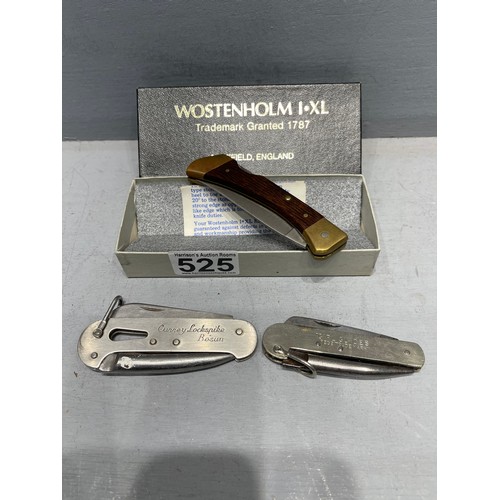 525 - Wostenholm boxed pen knife + girl guide + crew member currey lock spike bosun sir Winston Churchill ... 