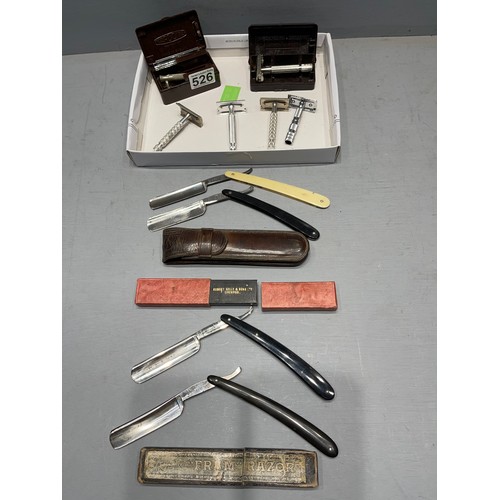 526 - Quantity rolls razors vintage cut throat razors