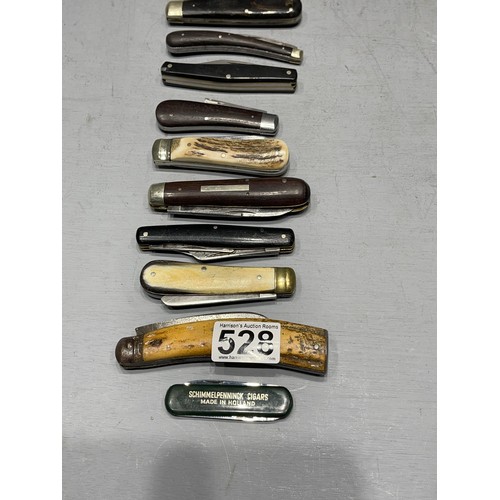 528 - 10 Assorted penknives