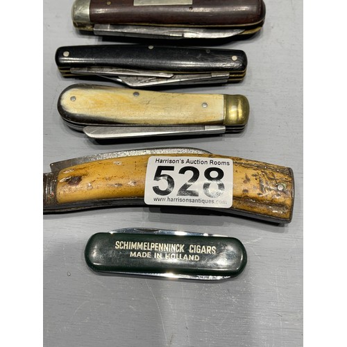 528 - 10 Assorted penknives