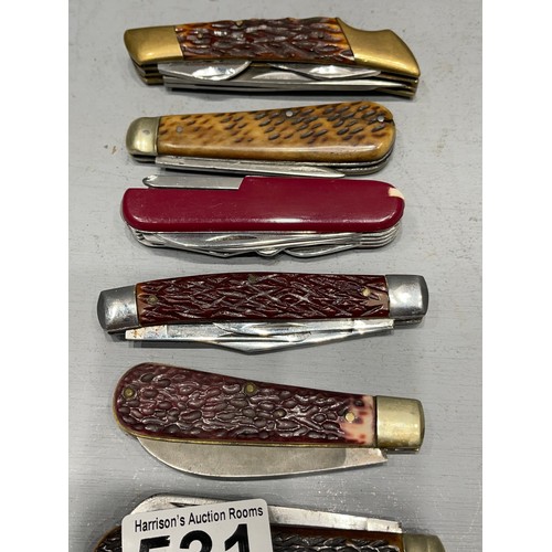 531 - 10 Assorted penknives