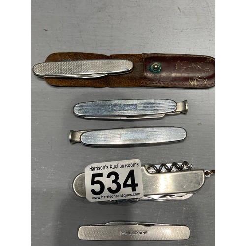 534 - 6 Assorted pen knives