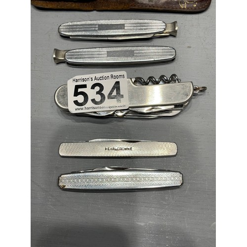 534 - 6 Assorted pen knives