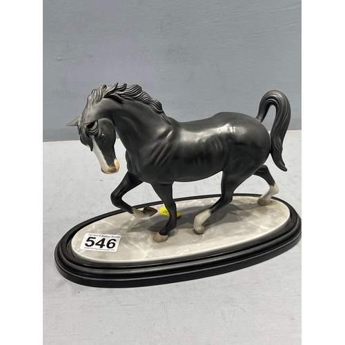 546 - 'Arabian knight' horse figure on plynth by lenox sculptures