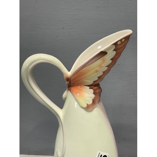 555 - Franz porcelain large tall butterfly jug