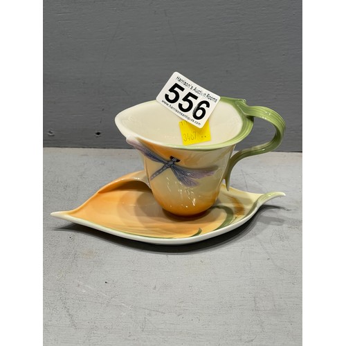 556 - 2 Franz porcelain cups & saucers