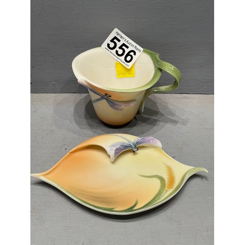 556 - 2 Franz porcelain cups & saucers