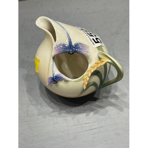 559 - 2 Franz porcelain dragonfly milk jug & sugar bowl