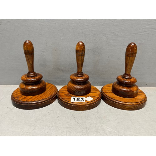 183 - 3 Wooden auctioneers gavels