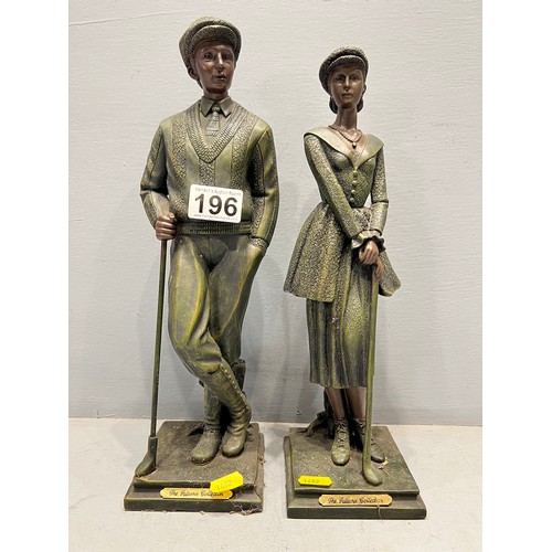 196 - Pair golfing figures