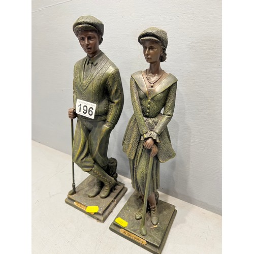 196 - Pair golfing figures