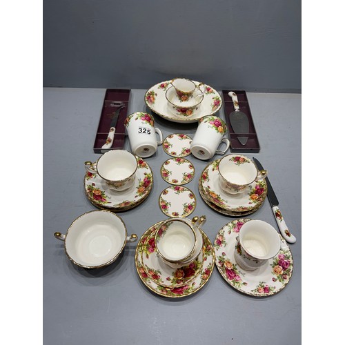 325 - Royal albert china tea ware 'country rose'