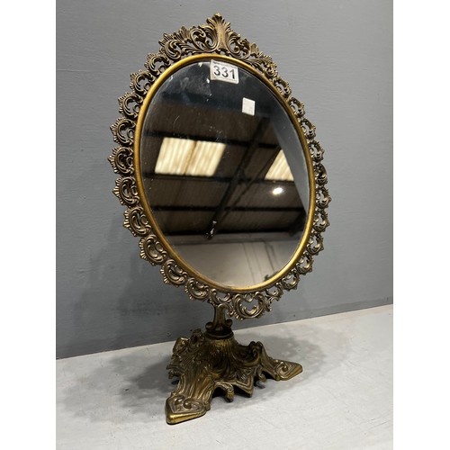 331 - Brass mirror on stand