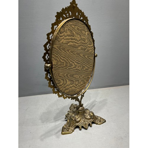 331 - Brass mirror on stand