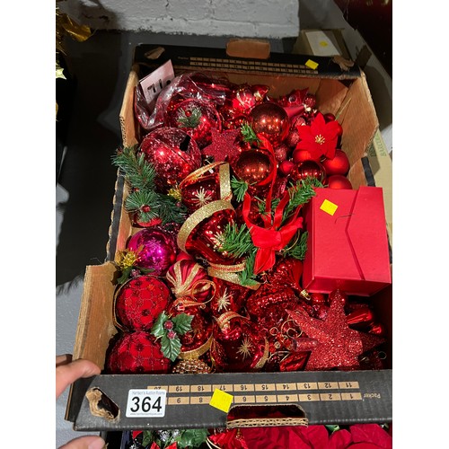 364 - 2 Box red Christmas tree decorations