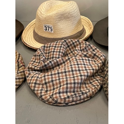 379 - Quantity good quality trilby & flat cap hats