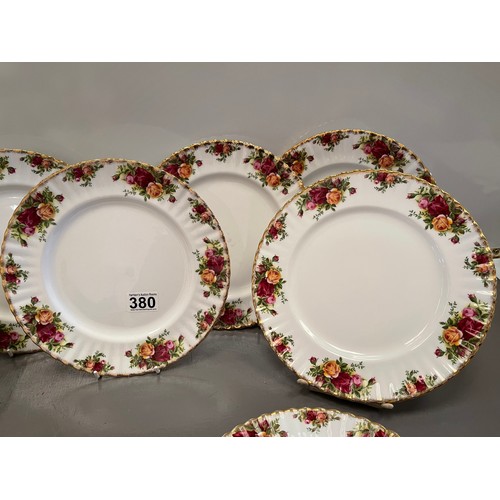 380 - 9 Royal albert country rose dinner plates