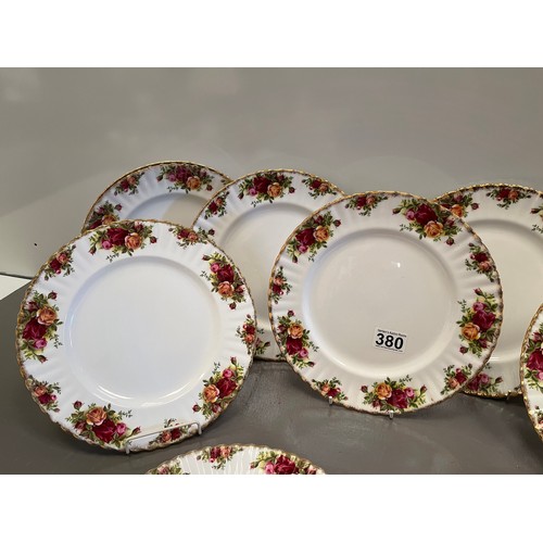 380 - 9 Royal albert country rose dinner plates