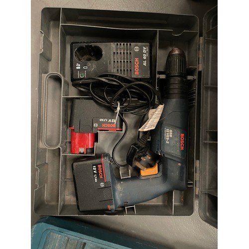 412 - Cased bosch drill + 1 other drill