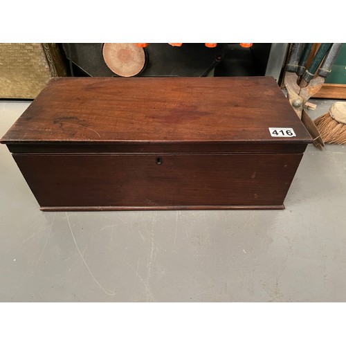 416 - Wooden box with artist brushes etc