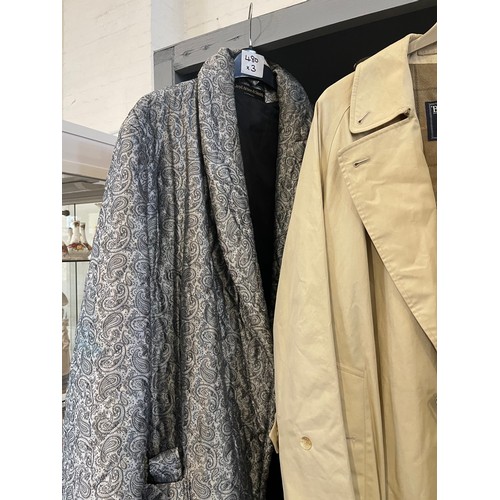 480 - Cream trench coat cream jacket + smokers jacket from theatrical company