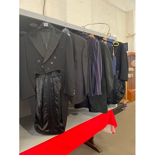 484 - 1 Black jacket + 1 blazer + 1 coat + 2 tails +  3 trousers & waist coat from theatrical company