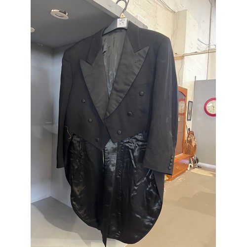 484 - 1 Black jacket + 1 blazer + 1 coat + 2 tails +  3 trousers & waist coat from theatrical company