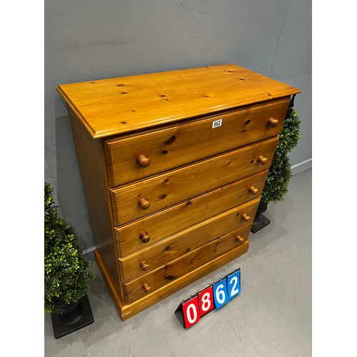 862 - Pine chest of drawers