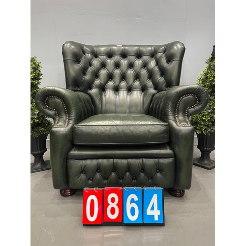 864 - Chesterfield wingback chair