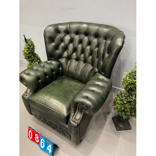 864 - Chesterfield wingback chair