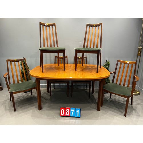 871 - G-plan table & 6 g-plan chairs