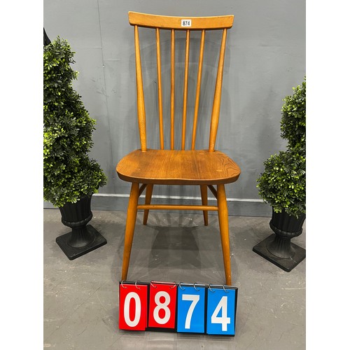 874 - Blonde ercol candle back chair