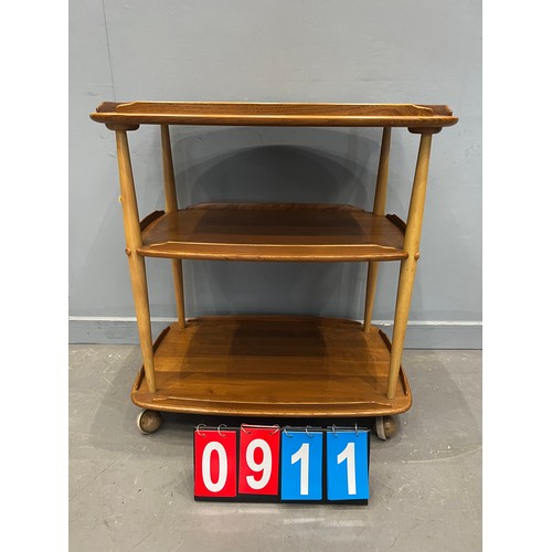 911 - Ercol blonde trolley/room divider