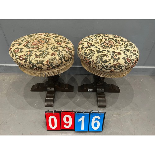 916 - Pair of old charm stools