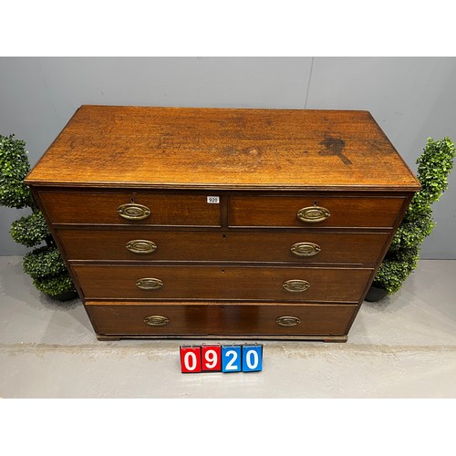 920 - Edwardian 2 over 3 chest of drawers