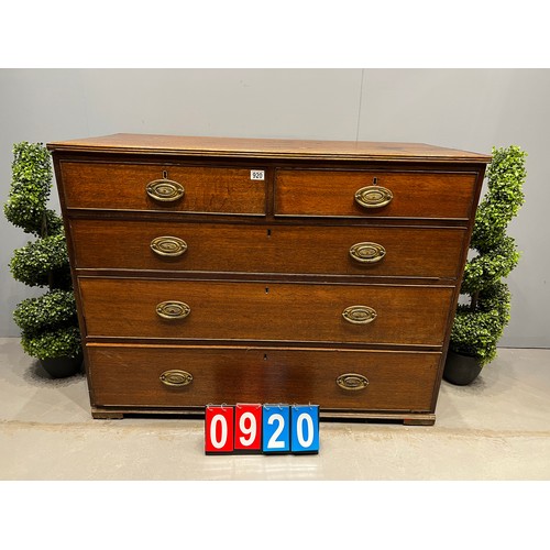 920 - Edwardian 2 over 3 chest of drawers