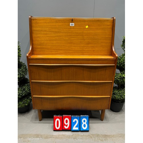 928 - Mid century teak bureau