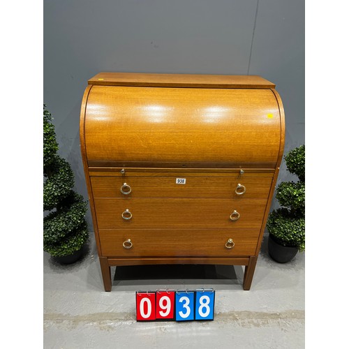 938 - Mid century roll top bureau