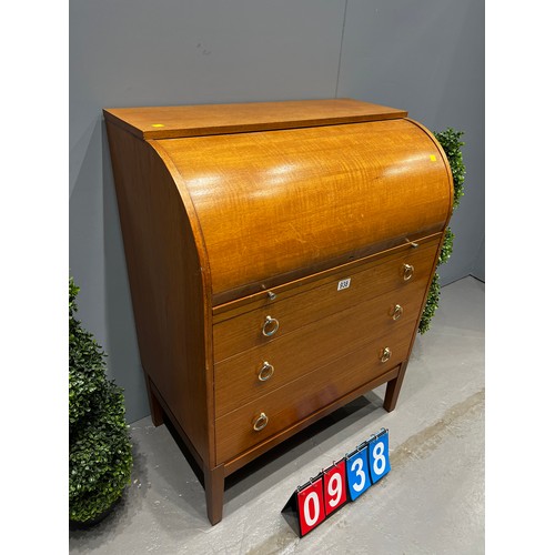 938 - Mid century roll top bureau