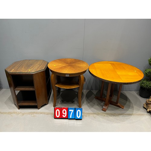 970 - 3 Art deco style coffee / side tables