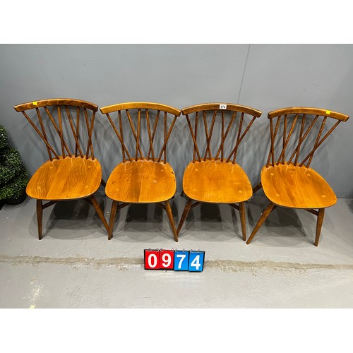 974 - 4 Blonde ercol candle back chairs