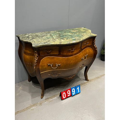 991 - French marble top sideboard drawers