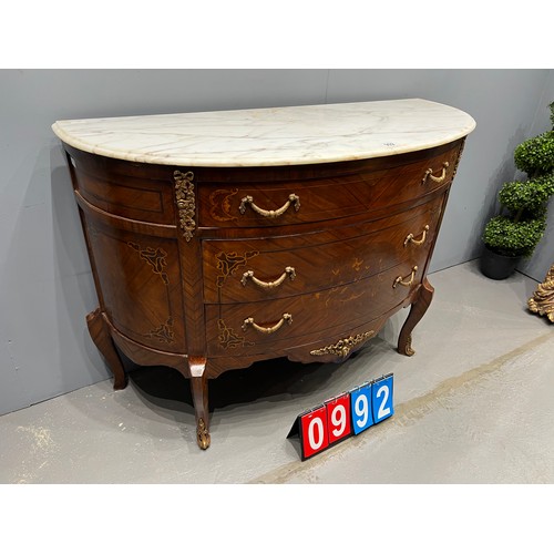 992 - French marble top sideboard drawers