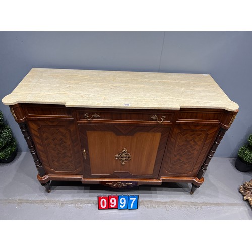 997 - French marble top credenza with ormolu mounts